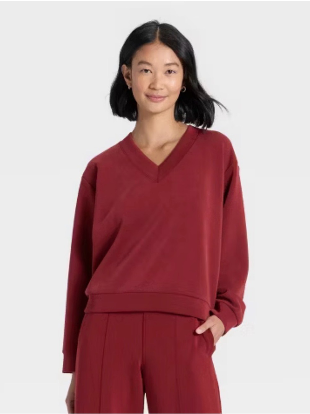 Target Maroon V-Neck Sweatshirt